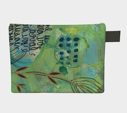 Growing Green Abstract Botanical - Zipper Carry-all