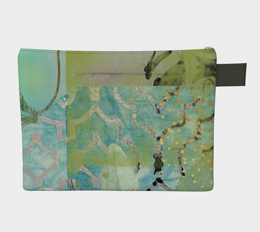 Teal Hydrangea Abstract Botanical - Zipper Carry-all
