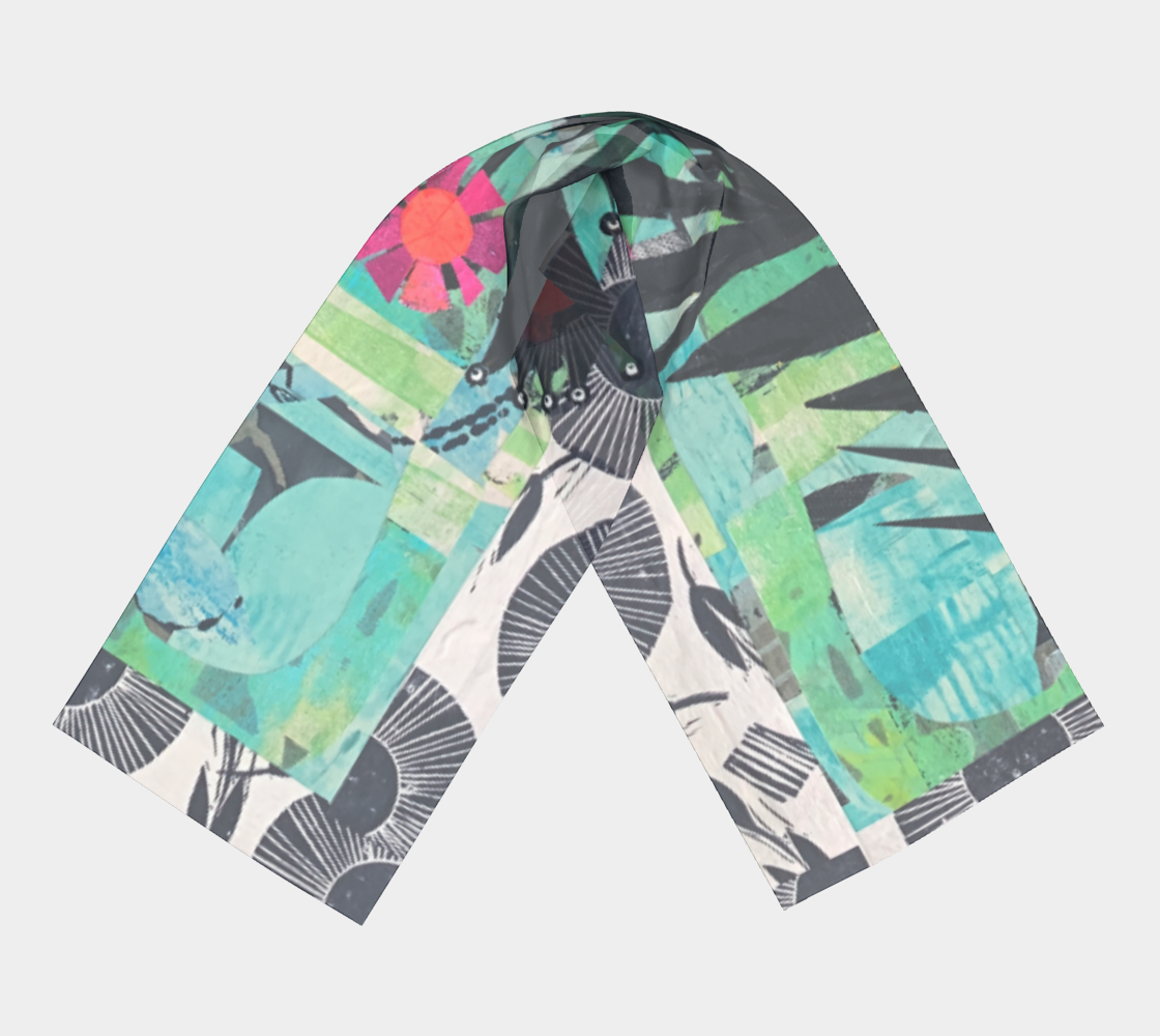 Winged Bird Collage - Long Scarf