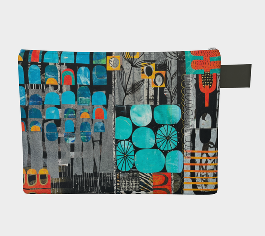 Rainy Monday Abstract Collage- Zipper Carry-all