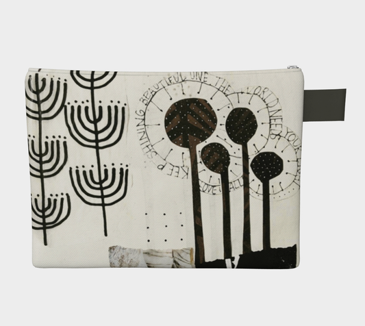 Keep Shining Botanical Collage - Lined Zipper Carry-all