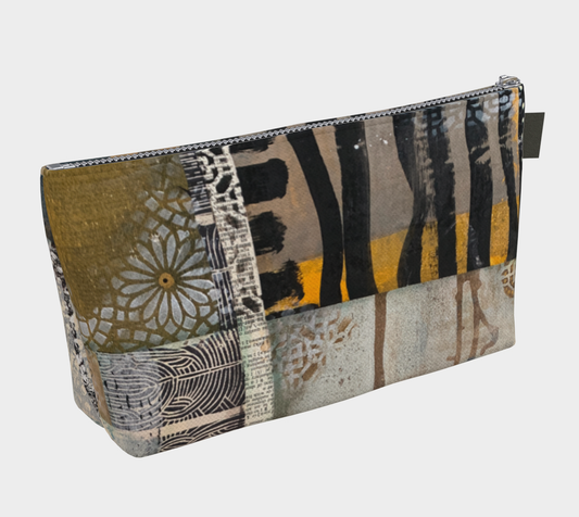 Autumn Field Botanical Collage - Lined Makeup Bag