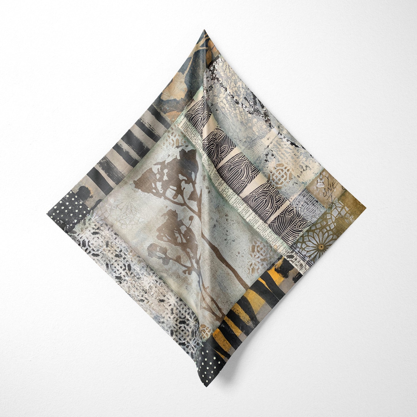 Autumn Field – Botanical Abstract Collage Square Scarf