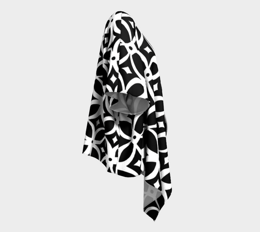 Configuration Abstract Geometric - Draped Kimono Shawl