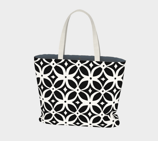 Configuration Abstract Geometric - Large Lined Tote Bag