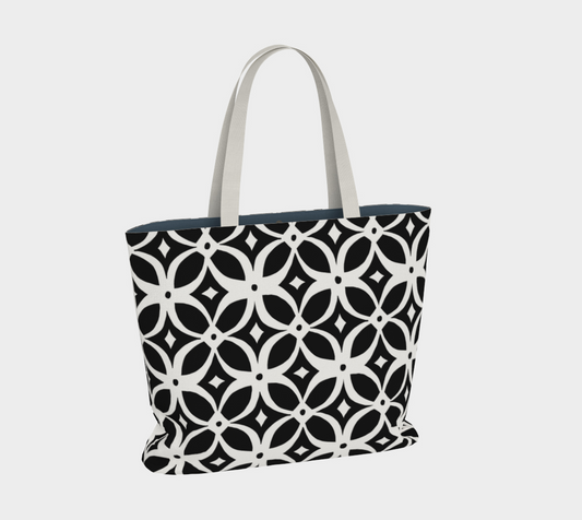 Configuration Abstract Geometric - Large Lined Tote Bag
