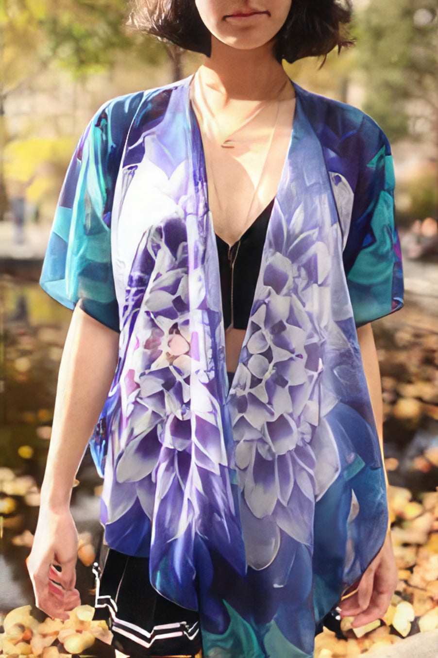 Mango Road - Abstract Art Draped Kimono Shawl
