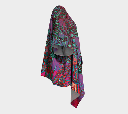 Evening Meadow Abstract - Draped Kimono Shawl