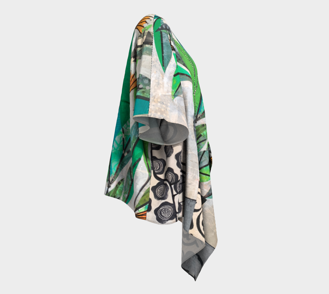 Colorful scarf with a pattern on a light gray background