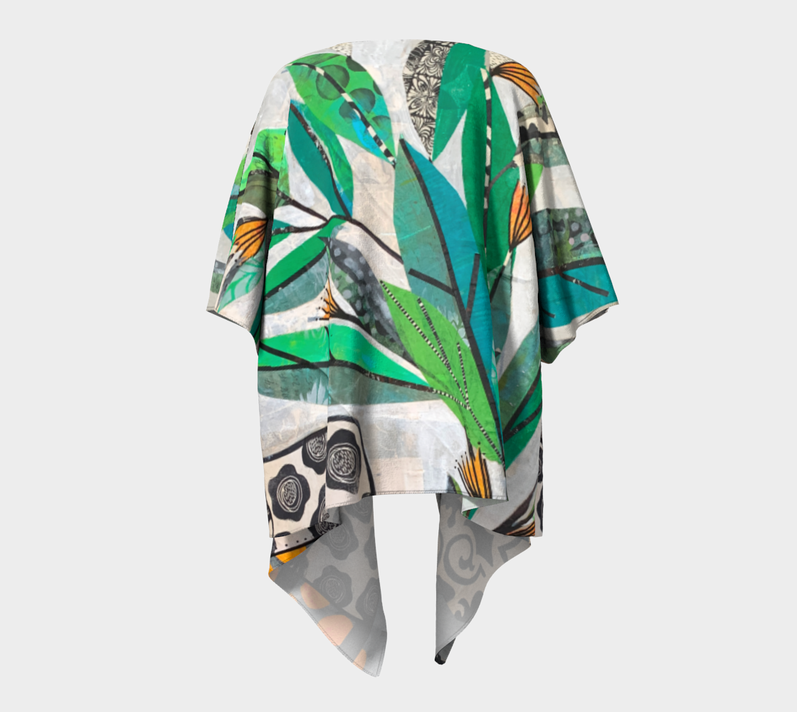 Colorful scarf with leaf pattern on a white background