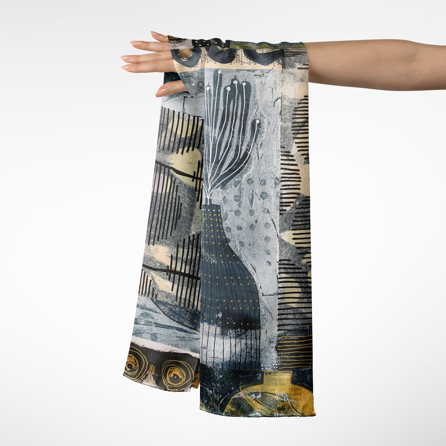 Finally - Abstract Collage Art Long Scarf