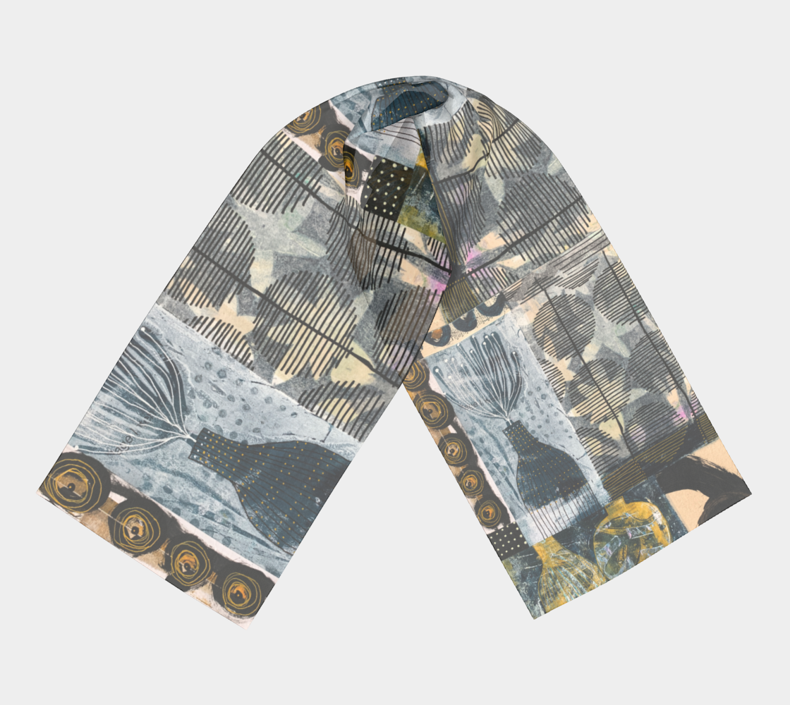Finally - Abstract Collage Art Long Scarf