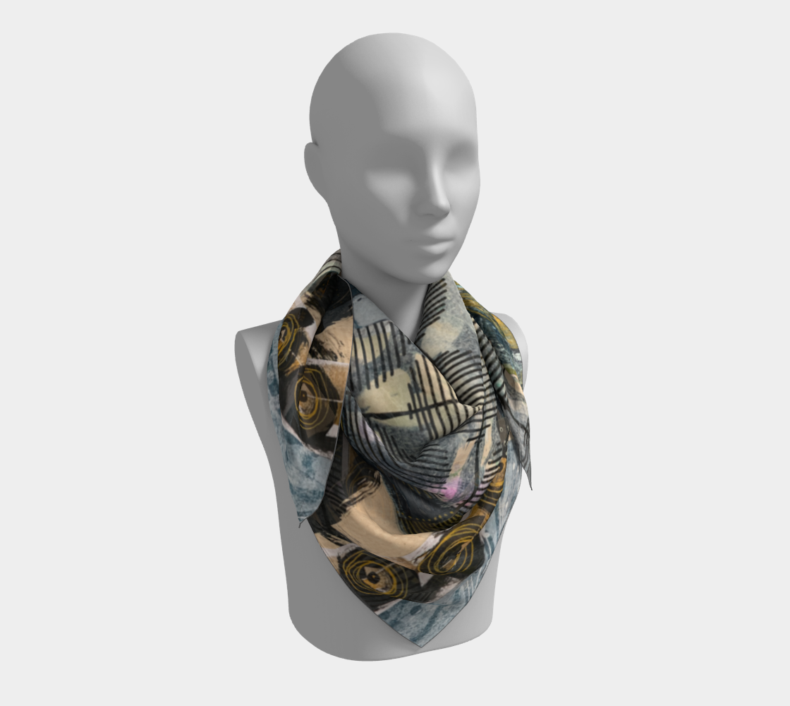 Finally - Abstract Collage Art Square Scarf