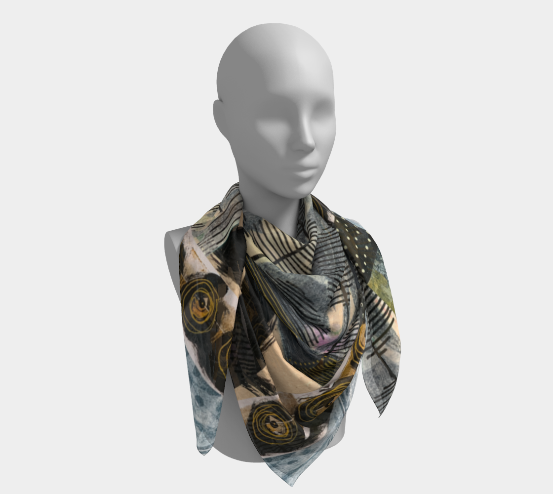 Finally - Abstract Collage Art Square Scarf