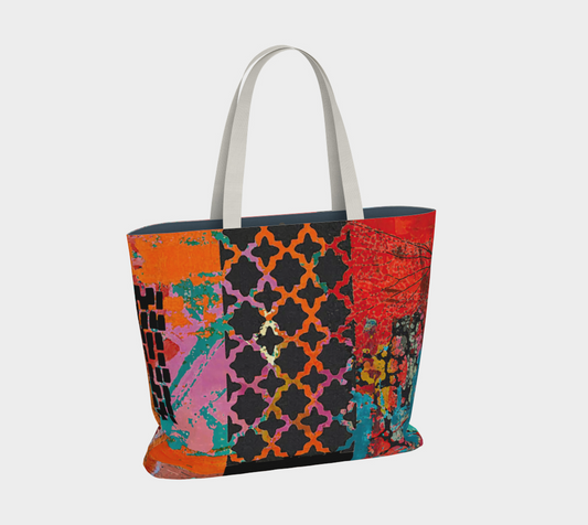 Firebrand Abstract Art - Large Lined Tote Bag