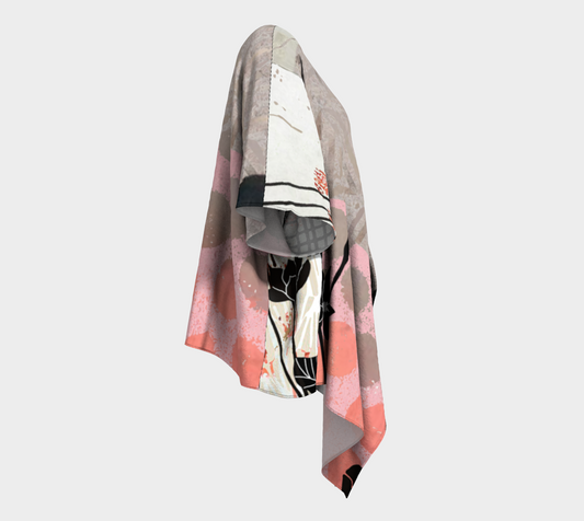 Fleur Dot - Nature Inspired Abstract Draped Kimono Shawl
