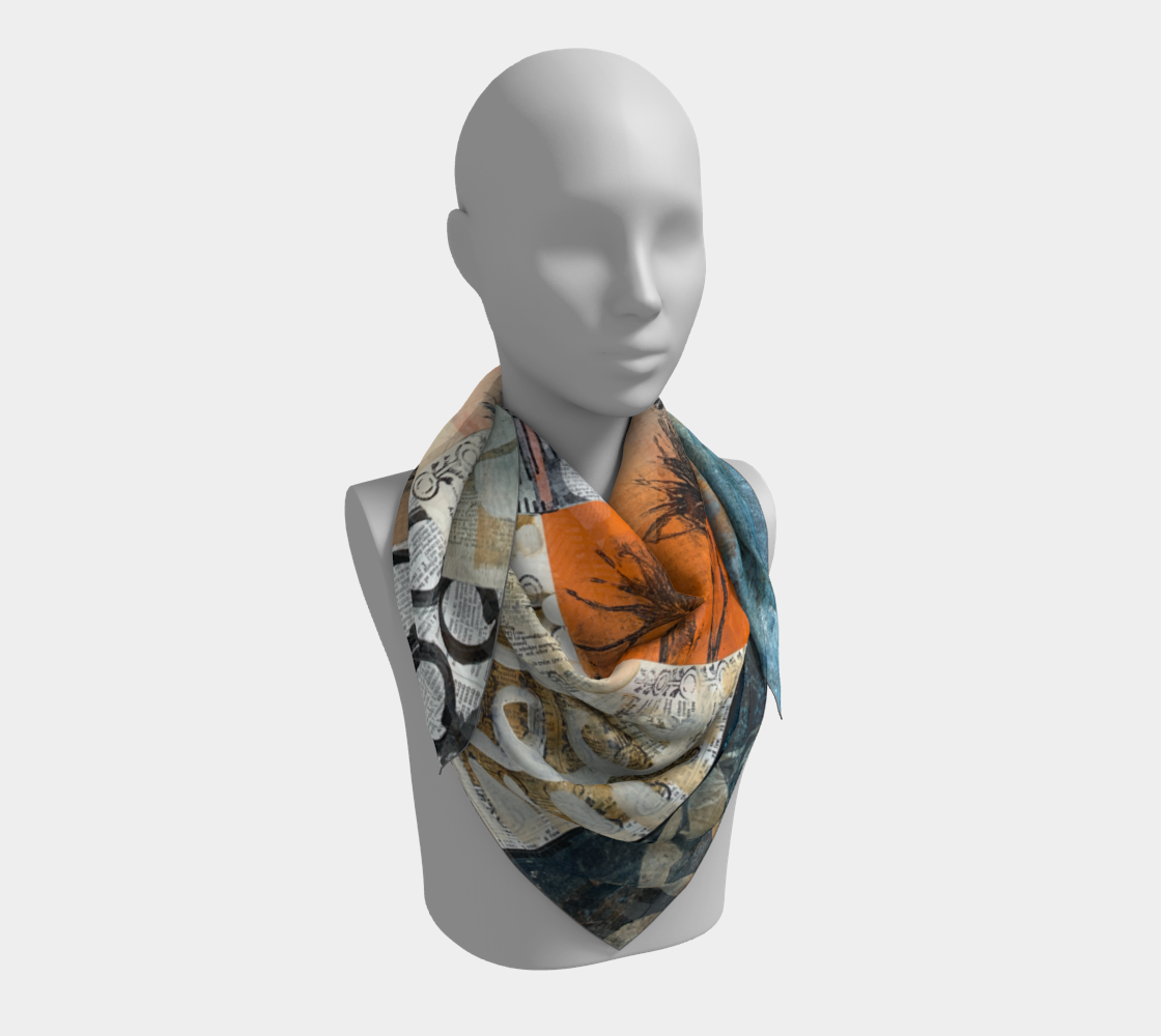 Forest Floor - Abstract Collage Art Square Scarf