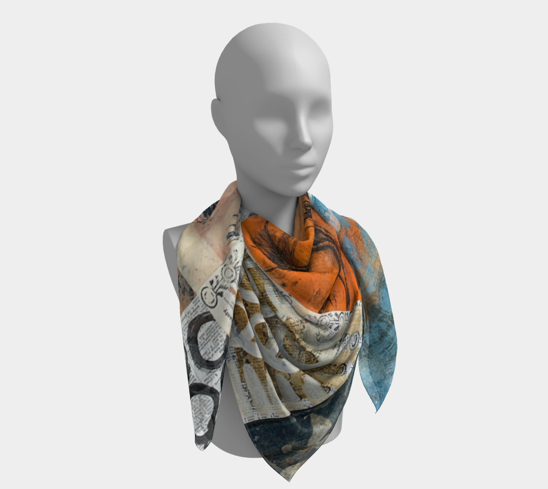 Forest Floor - Abstract Collage Art Square Scarf