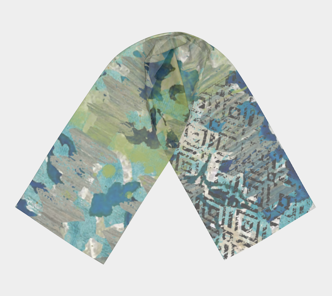 Colorful patterned headscarf on a white background