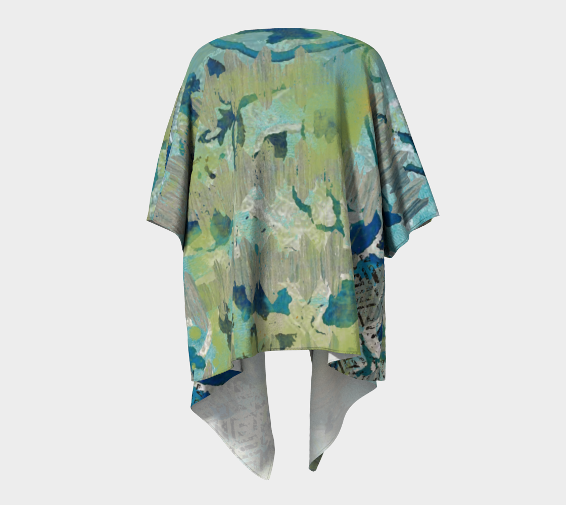 Forest Shade - Nature Inspired Abstract Draped Kimono Shawl