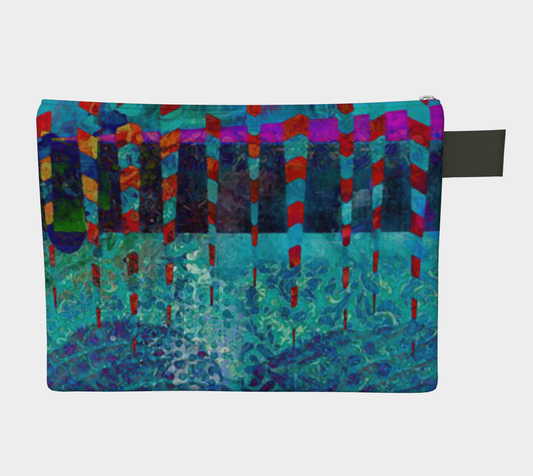 Fuchsia Jaggs Abstract - Lined Zipper Carry-all