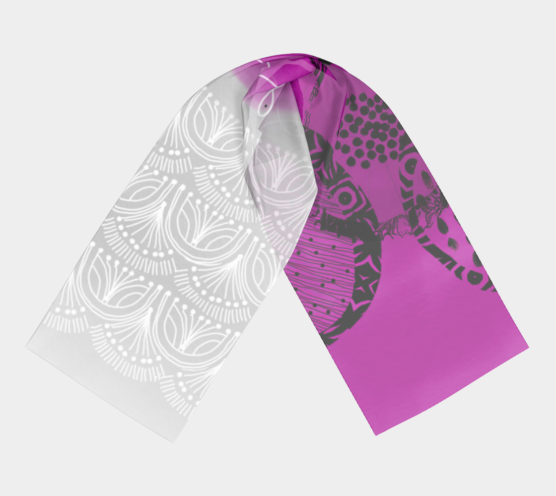Two scarves with different patterns on a light gray background