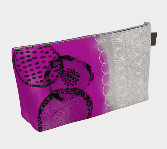 Fuchsia Rings Abstract Art - Lined Makeup Bag