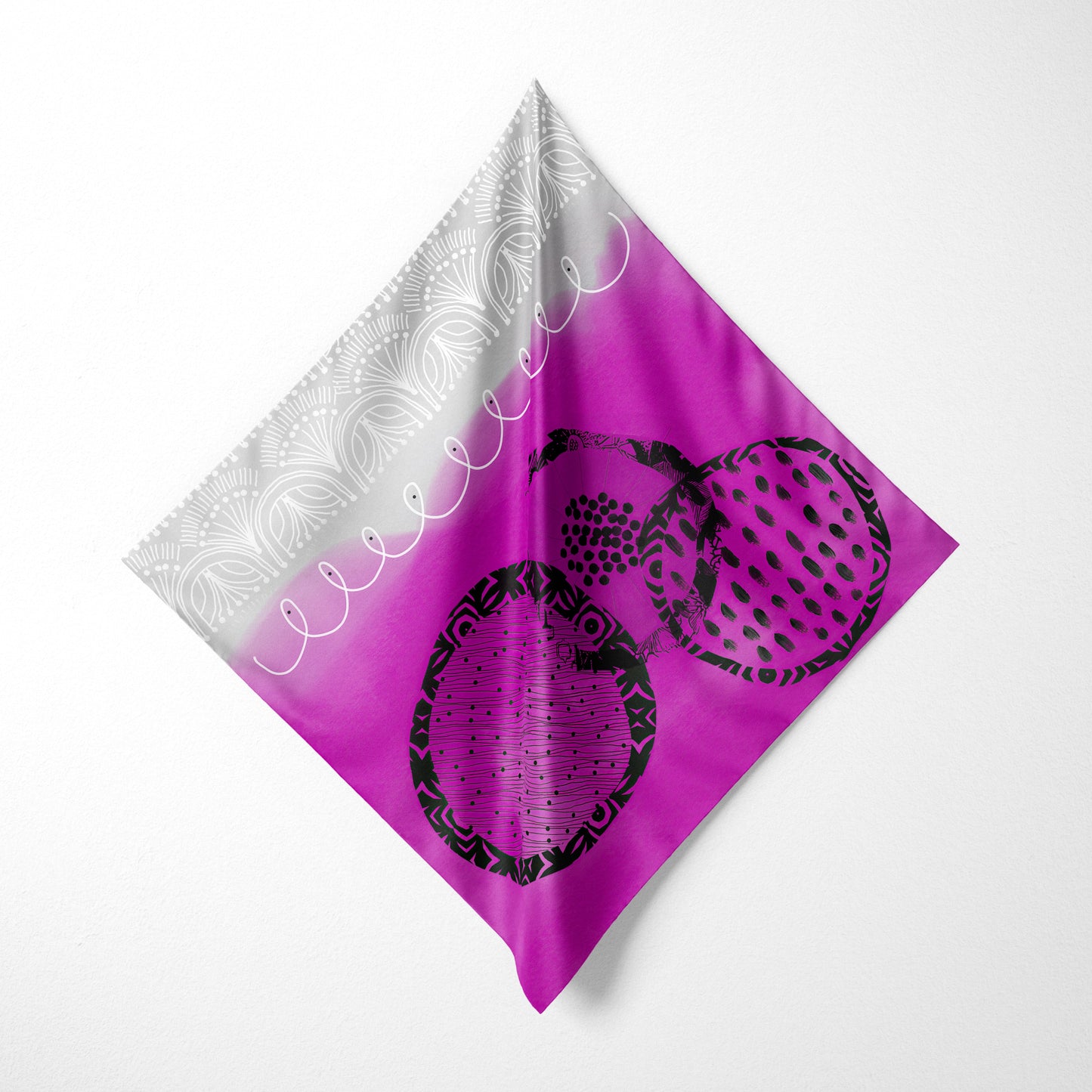 Fuchsia Rings - Abstract Art Square Scarf