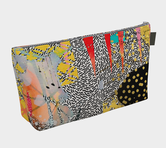 Gold Lattice Abstract Art - Lined Makeup Bag