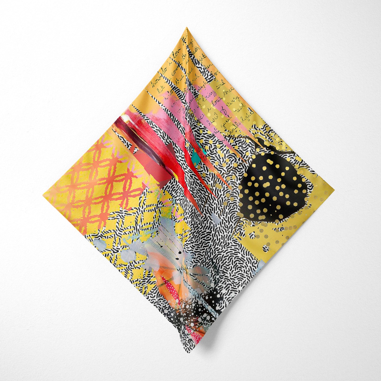 Gold Lattice - Abstract Art Square Scarf