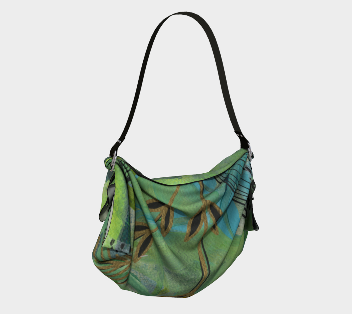 Growing Green - Nature Inspired Abstract Art Origami Tote Bag