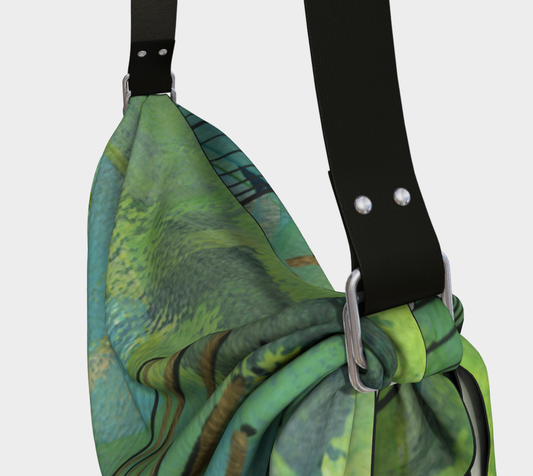 Growing Green - Nature Inspired Abstract Art Origami Tote Bag