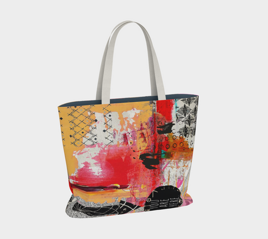 Here Abstract Art - Large Lined Tote Bag