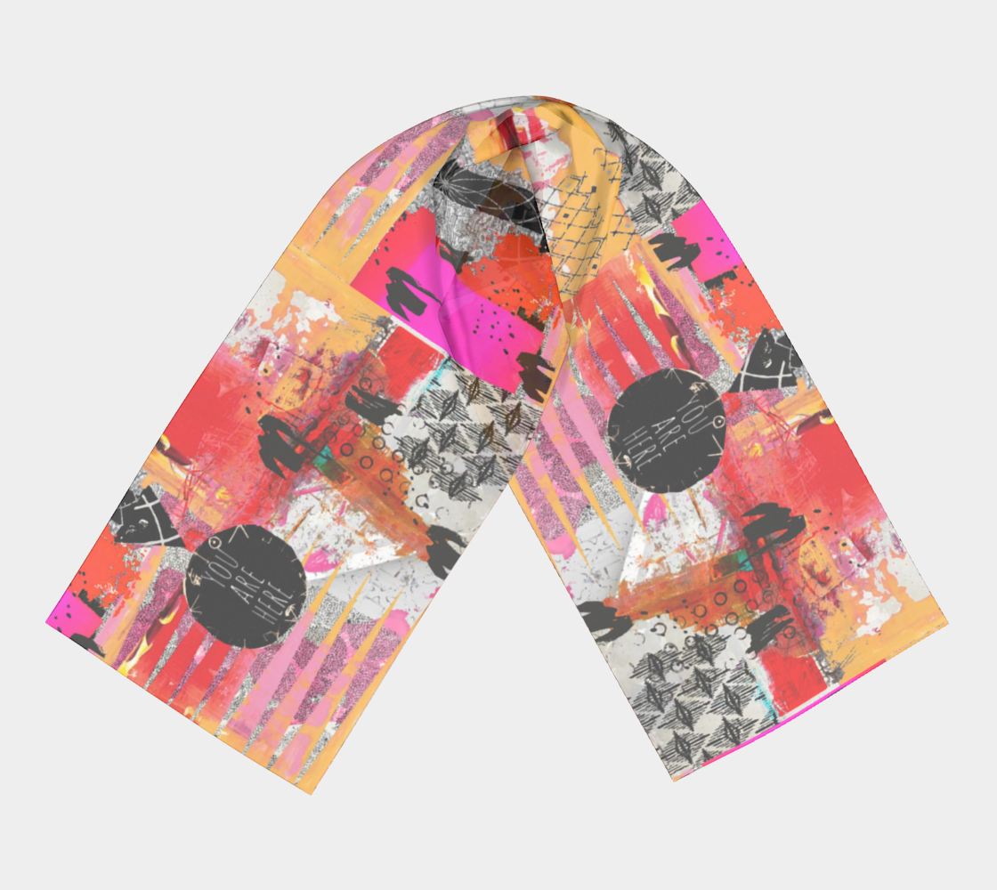 Here Long - Abstract Collage Art Scarf