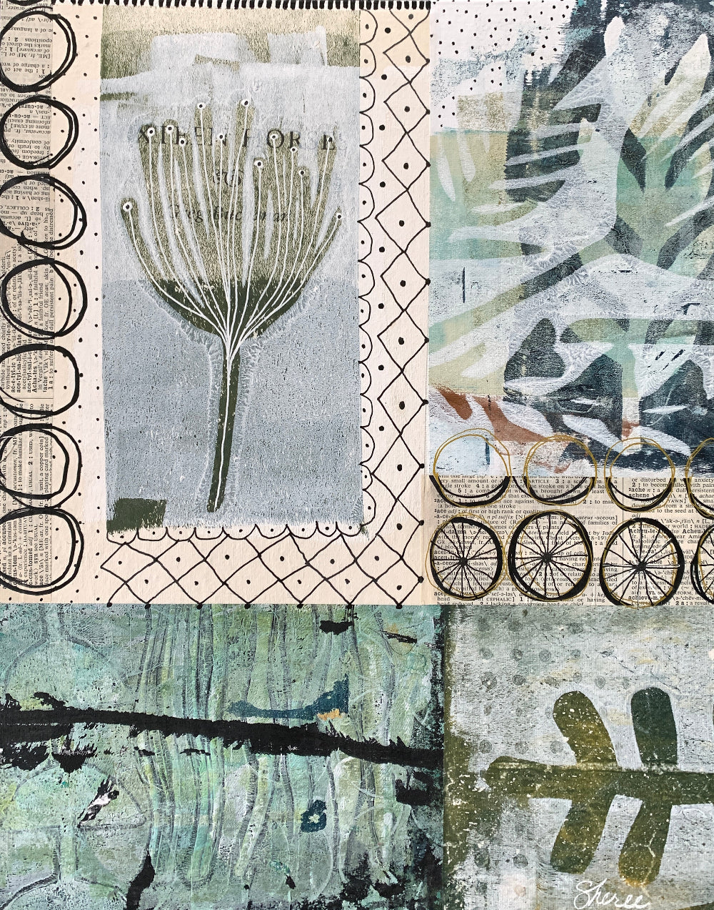 Just Picked - Abstract Collage Long Scarf