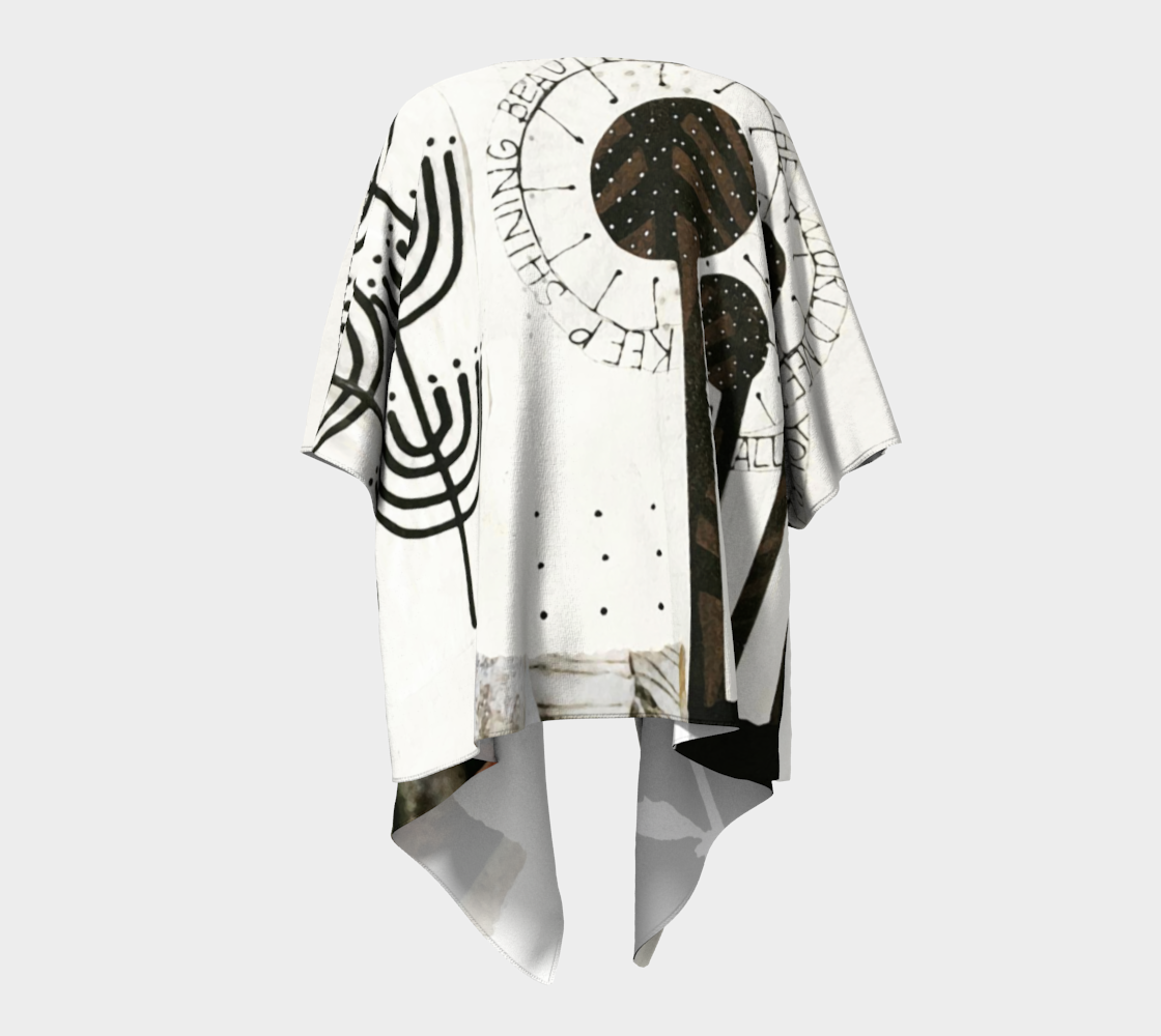 Keep Shining - Abstract Collage Art Draped Kimono Shawl
