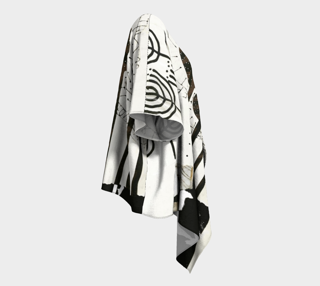 Keep Shining - Abstract Collage Art Draped Kimono Shawl