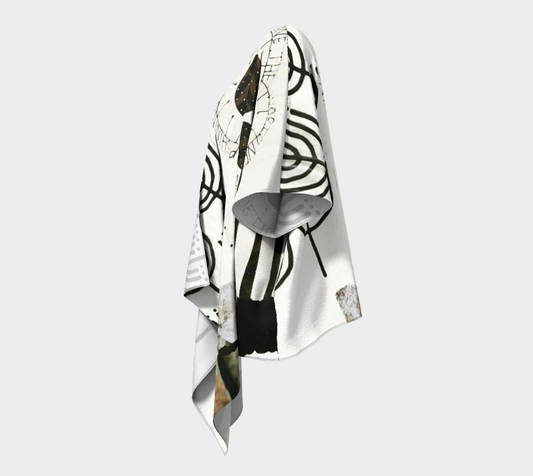 Keep Shining - Abstract Collage Art Draped Kimono Shawl