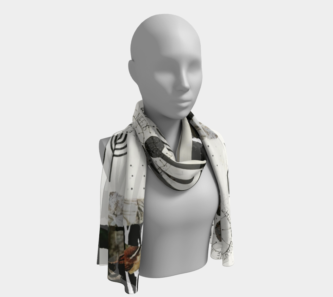 Keep Shining - Abstract Collage Art Long Scarf