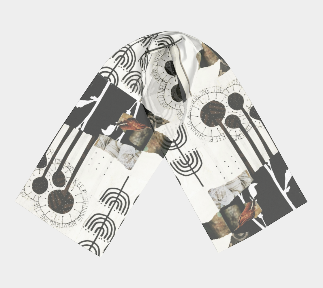 Keep Shining - Abstract Collage Art Long Scarf