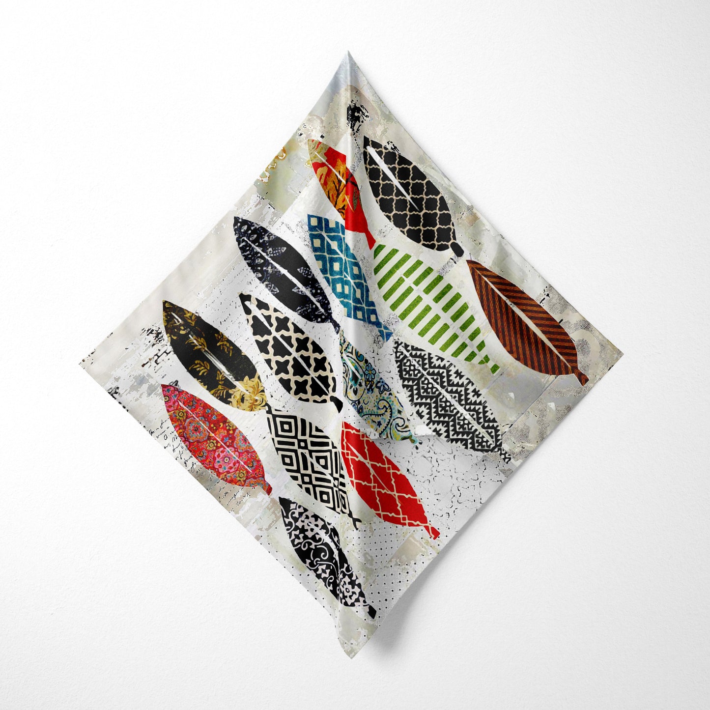 Leaf Field - Abstract Collage Art Square Scarf