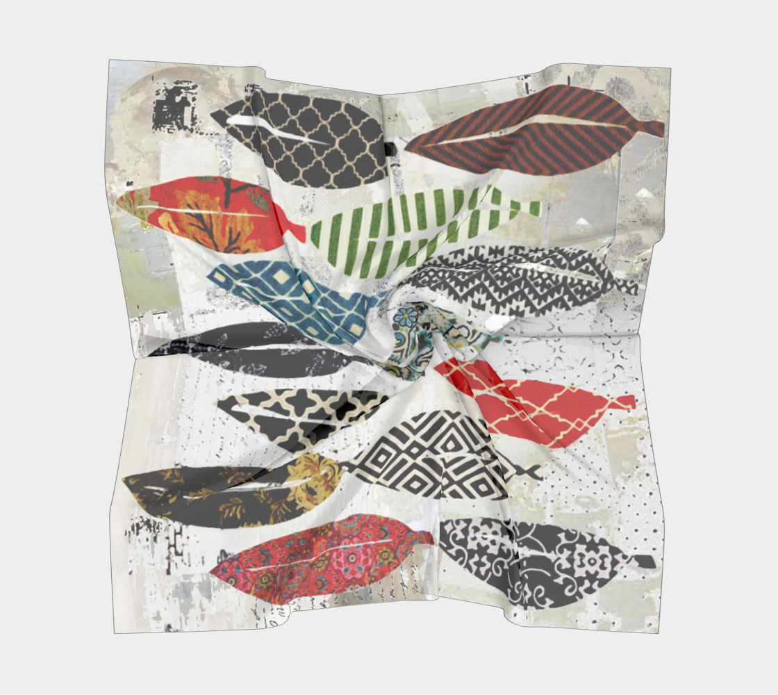 Leaf Field - Abstract Collage Art Square Scarf