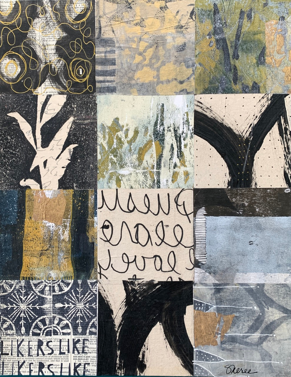 Likers - Abstract Collage Art Square Scarf