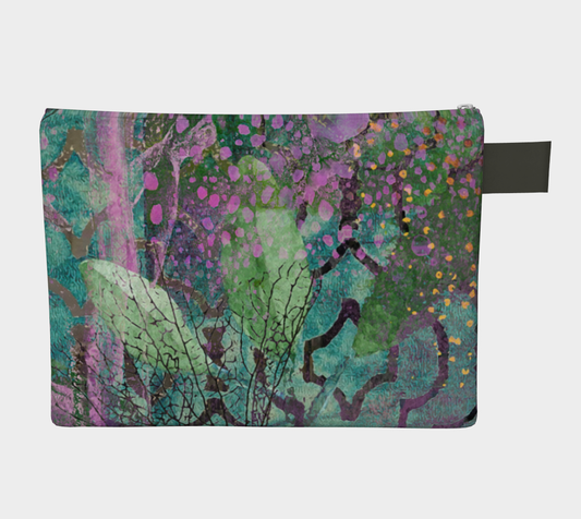 Lilac Dapple Abstract Botanical - Lined Zipper Carry-all
