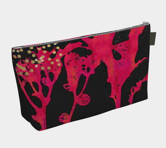Magenta Wildflower Botanical - Lined Makeup Bag
