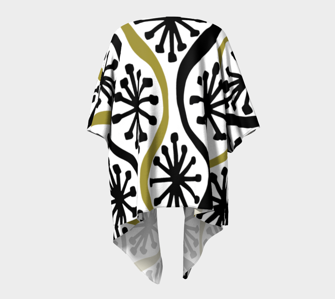 Ogee Stars – Geometric Abstract Art Draped Kimono Shawl