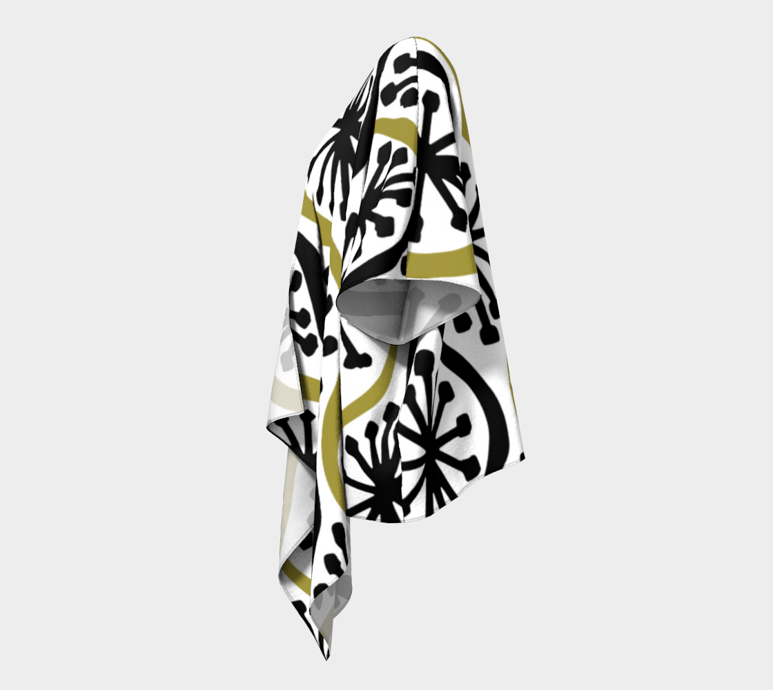 Ogee Stars – Geometric Abstract Art Draped Kimono Shawl