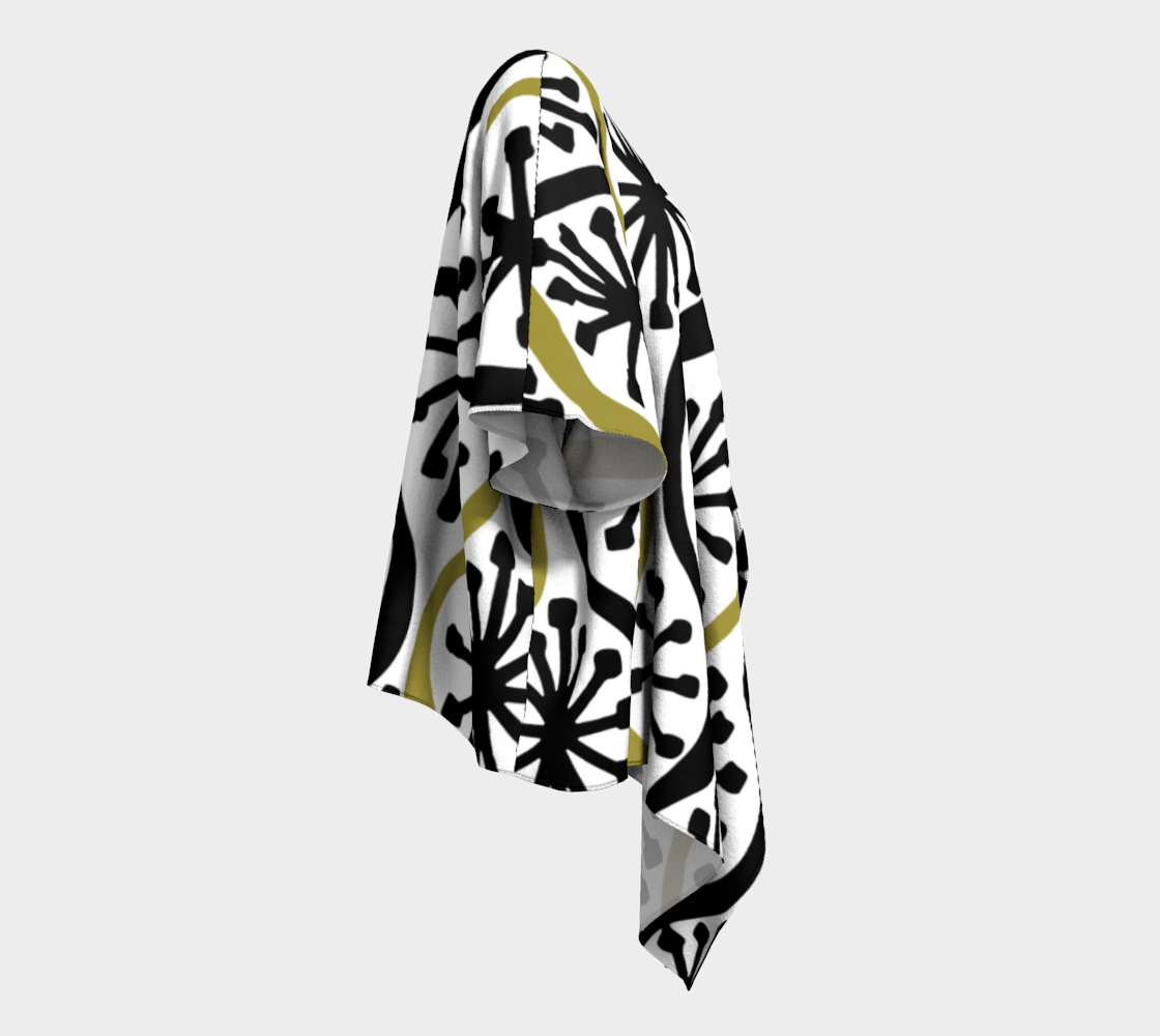 Ogee Stars – Geometric Abstract Art Draped Kimono Shawl