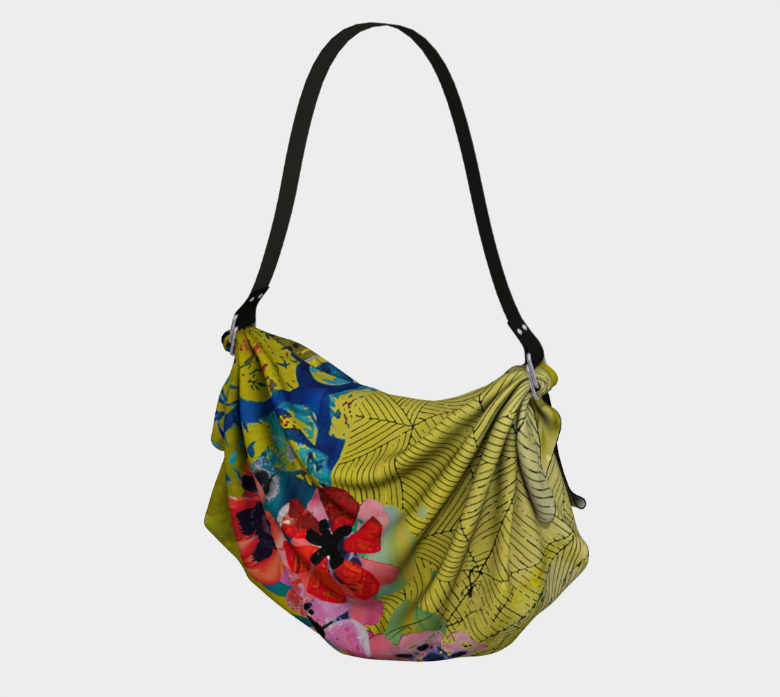 Olive Blooms - Floral Abstract Art Origami Tote Bag