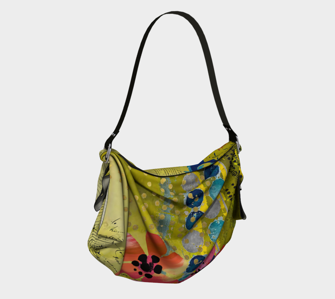 Olive Blooms - Floral Abstract Art Origami Tote Bag